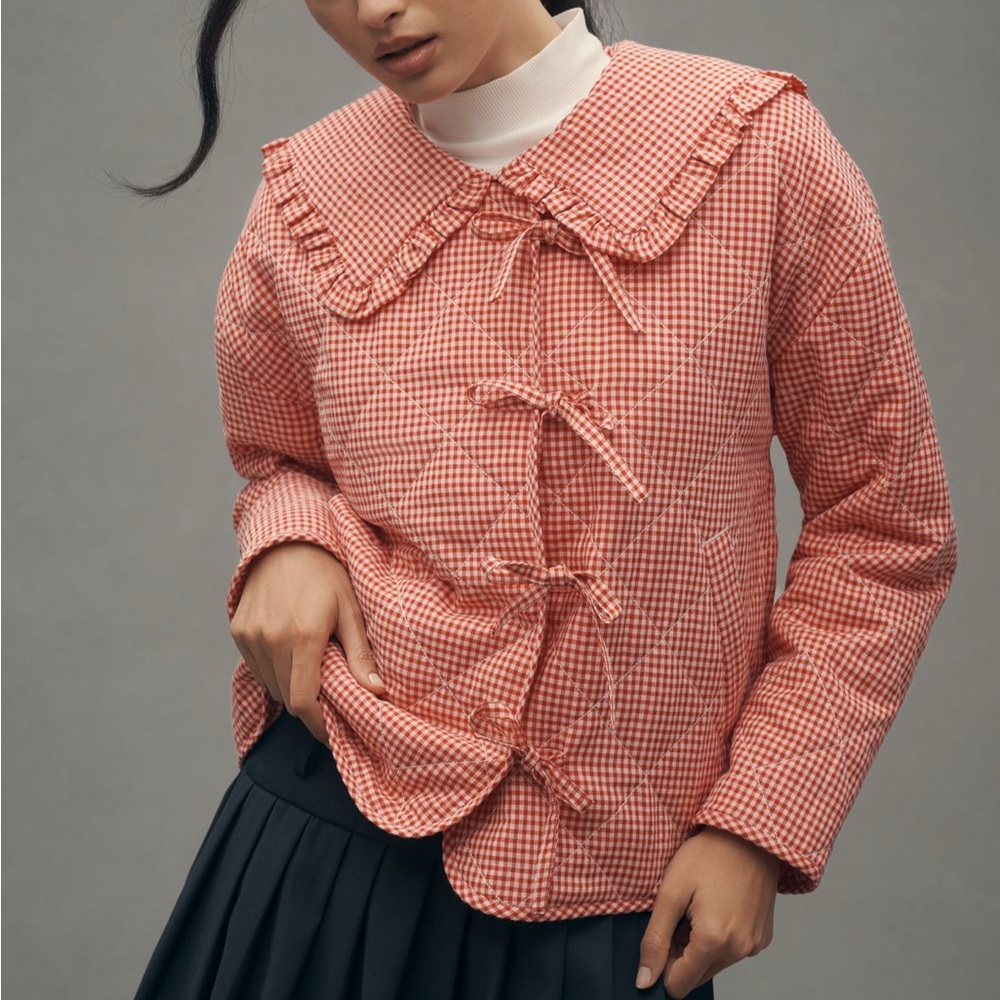 Anthropolgie Gingham Checkered Jacket